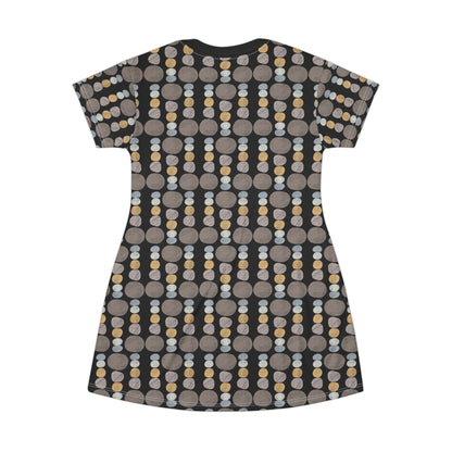 Pebbles - T-Shirt Dress Black Background