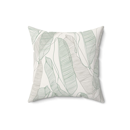 Tropical Leaves Pillow  - Home decor - Sand and Sage Green - Gifting