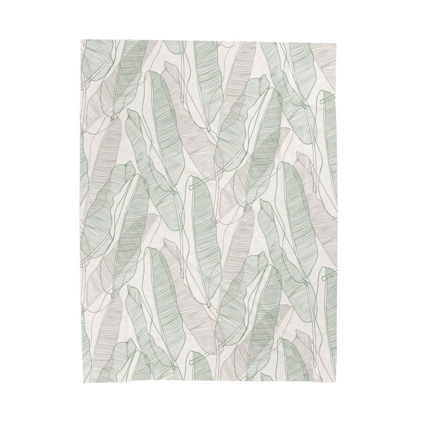 Cozy Green Botanical Velveteen Plush Blanket