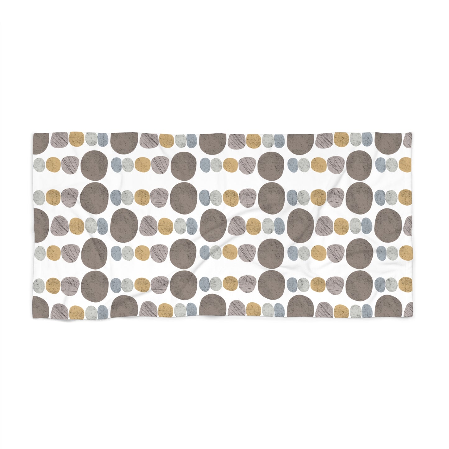 Pebbles - White Background, Stylish Beach Towel for Summer Fun, Quick-Drying Travel Accessory, Vacation Essential, Poolside Relaxation, Perfect Gift