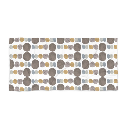 Pebbles - White Background, Stylish Beach Towel for Summer Fun, Quick-Drying Travel Accessory, Vacation Essential, Poolside Relaxation, Perfect Gift