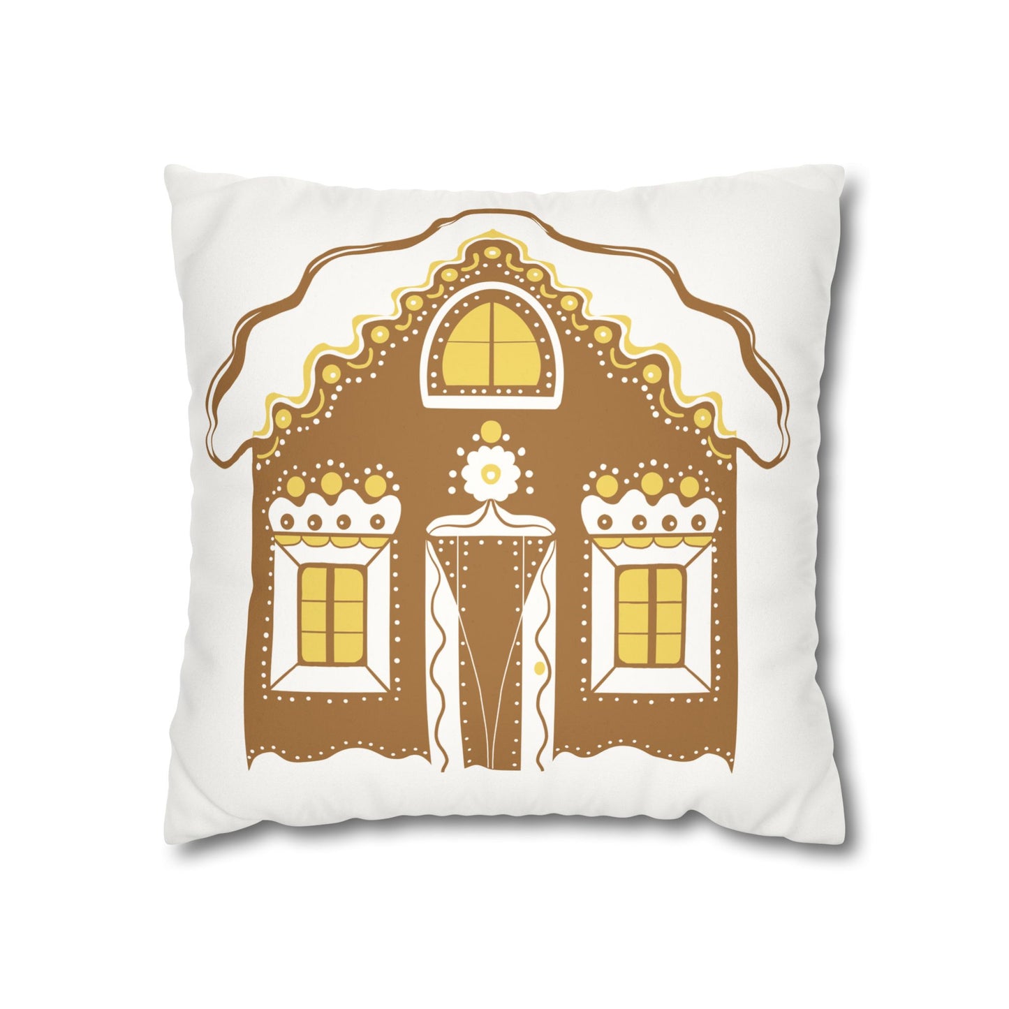 Gingerbread House Pillowcase, Cozy Home Decor, Christmas Gift, Winter Decoration, Holiday Throw Pillow