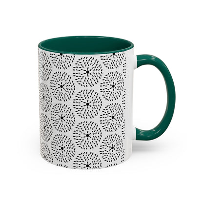 Geometric Dandelion Ink Stylized Mug, 11oz - Minimalistic and Elegant Design