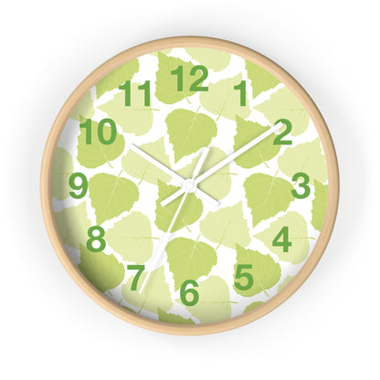 Birch Leaves - Modern Greenery Wall Clock - Stylish Home Decor for Nature Lovers