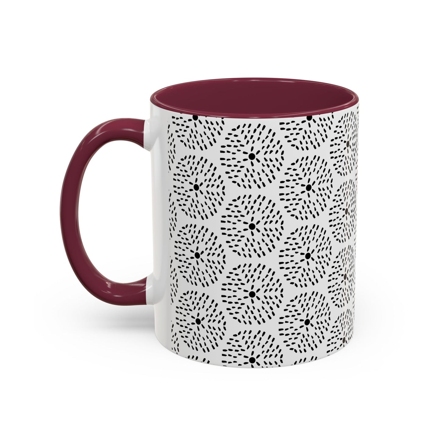 Geometric Dandelion Ink Stylized Mug, 11oz - Minimalistic and Elegant Design