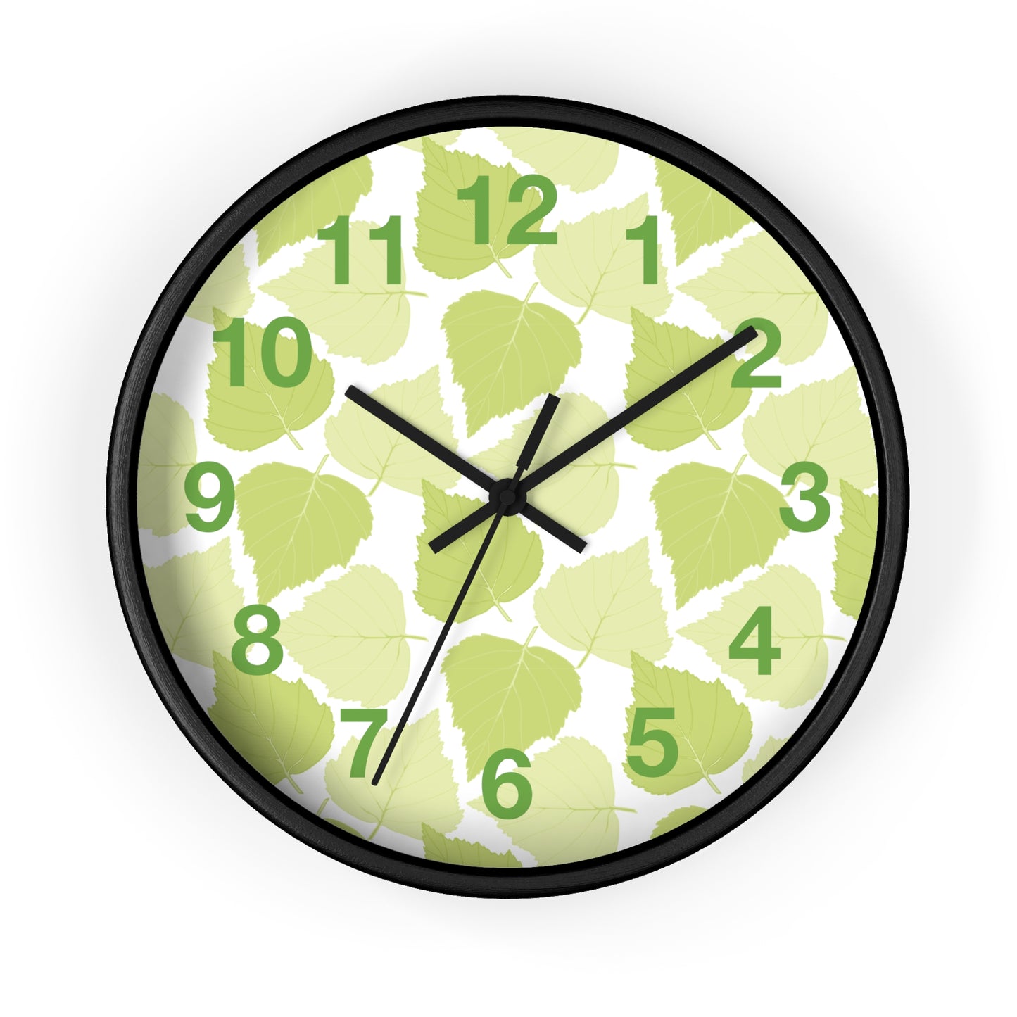 Birch Leaves - Modern Greenery Wall Clock - Stylish Home Decor for Nature Lovers