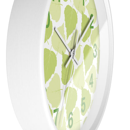 Birch Leaves - Modern Greenery Wall Clock - Stylish Home Decor for Nature Lovers
