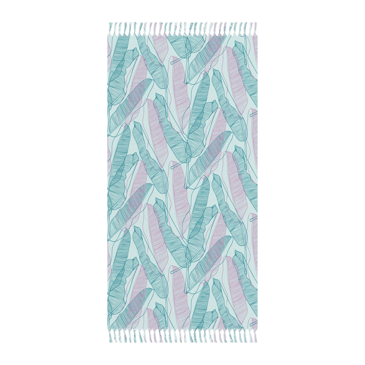 Boho Beach Towel - Tropical Line Art Palm Design