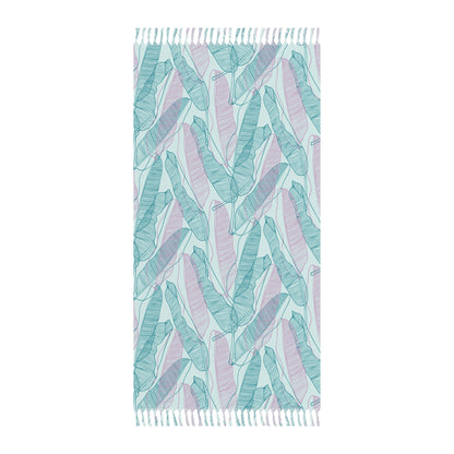 Boho Beach Towel - Tropical Line Art Palm Design