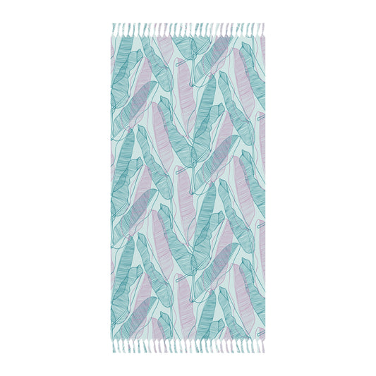Boho Beach Towel - Tropical Line Art Palm Design