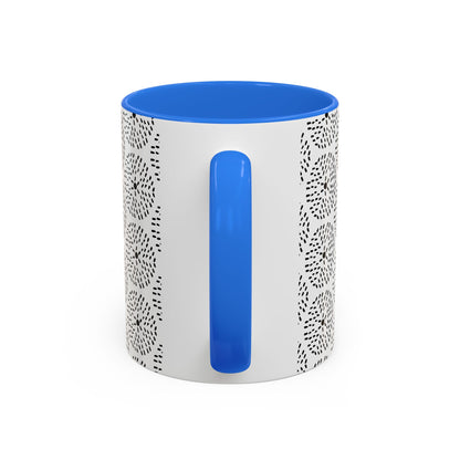 Geometric Dandelion Ink Stylized Mug, 11oz - Minimalistic and Elegant Design