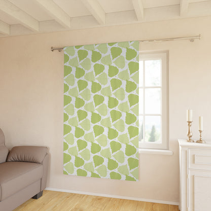Birch Leaves - Botanical Print Window Curtain - Bright Green Design for Natural Vibe