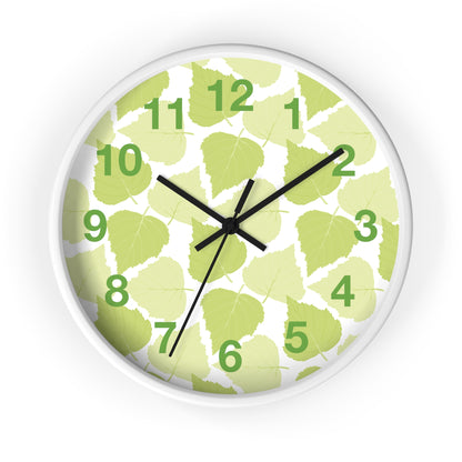 Birch Leaves - Modern Greenery Wall Clock - Stylish Home Decor for Nature Lovers