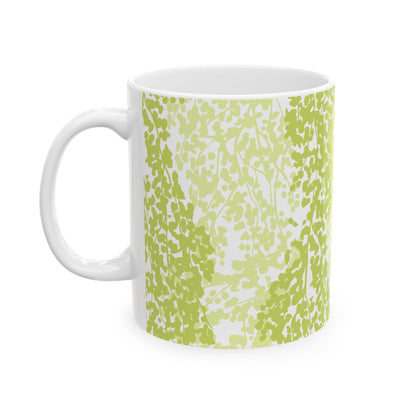 Weeping Birch - Botanical Green Ceramic Mug - 11oz & 15oz - Perfect for Coffee Lovers & Nature Enthusiasts