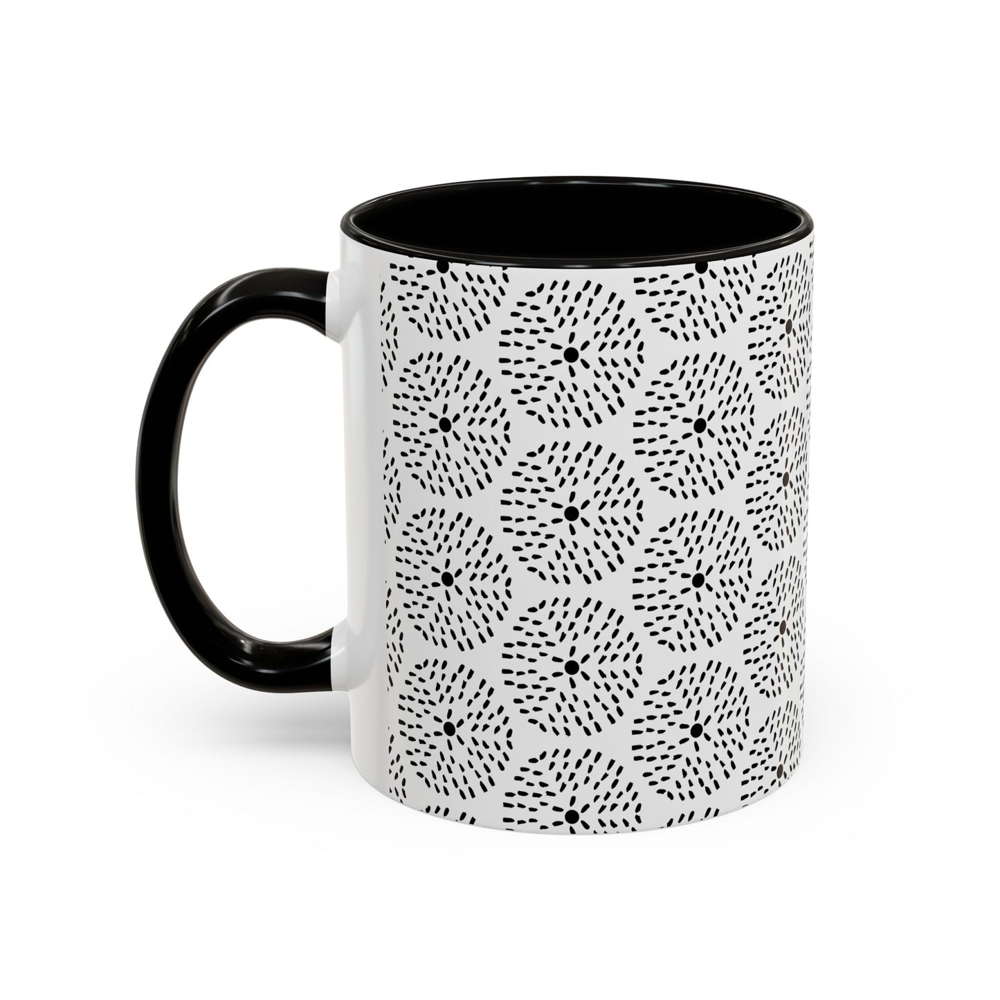 Geometric Dandelion Ink Stylized Mug, 11oz - Minimalistic and Elegant Design