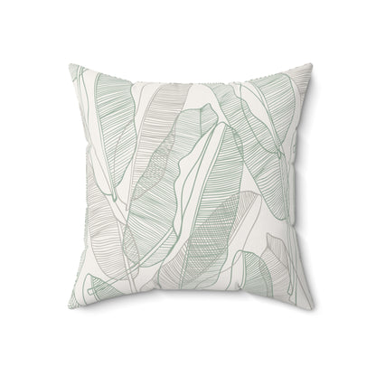 Tropical Leaves Pillow  - Home decor - Sand and Sage Green - Gifting