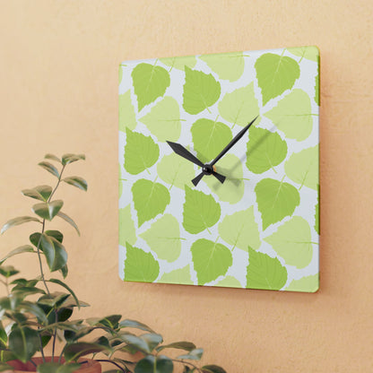 Birch Leaves - Wall Clock -Modern Greenery -Stylish Home Decor for Nature Lovers