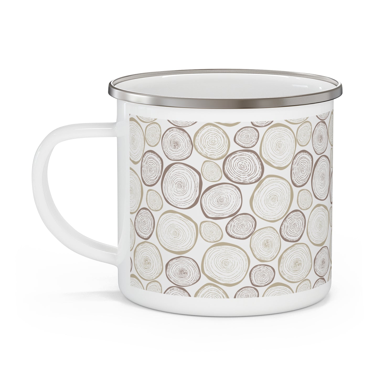 Tree Cut, Nature-Inspired Enamel Camping Mug for Outdoor Lovers