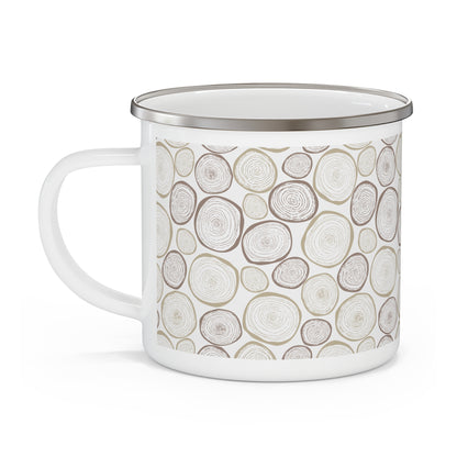 Tree Cut, Nature-Inspired Enamel Camping Mug for Outdoor Lovers