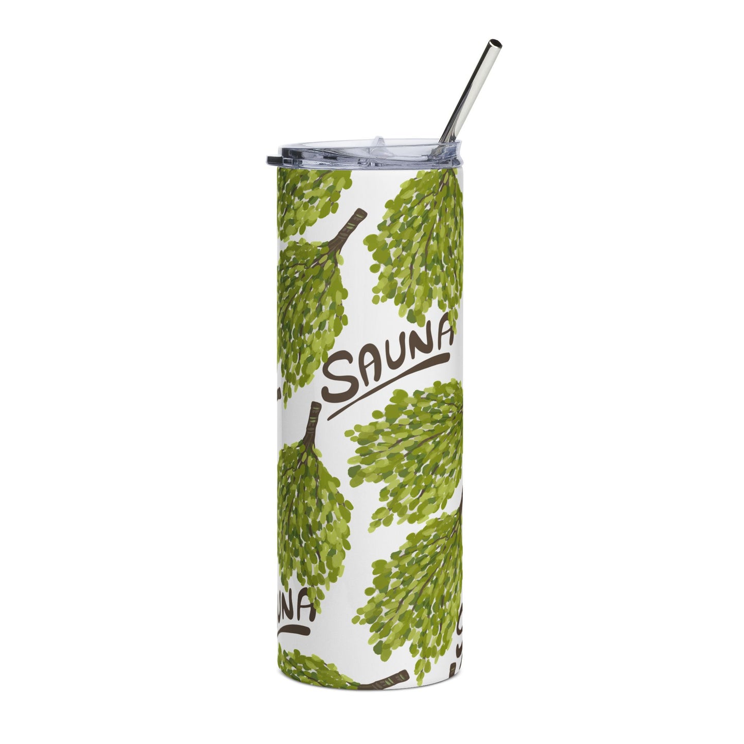 Eco-Friendly Floral Stainless Steel Tumbler | 20oz Sauna Travel Mug for On-the-Go Refreshments