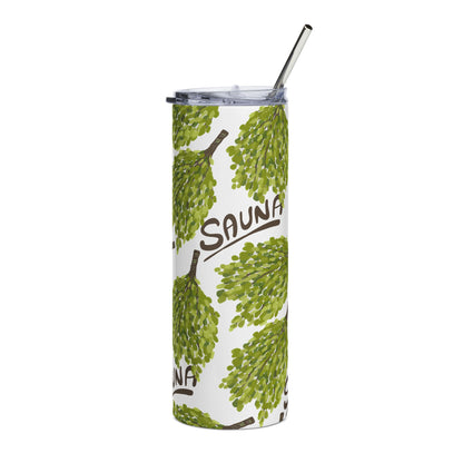 Eco-Friendly Floral Stainless Steel Tumbler | 20oz Sauna Travel Mug for On-the-Go Refreshments