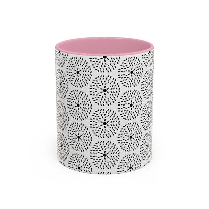 Geometric Dandelion Ink Stylized Mug, 11oz - Minimalistic and Elegant Design