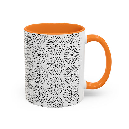 Geometric Dandelion Ink Stylized Mug, 11oz - Minimalistic and Elegant Design
