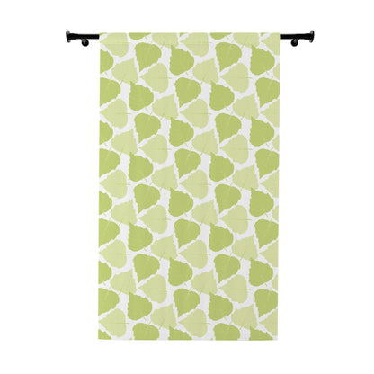 Birch Leaves - Botanical Print Window Curtain - Bright Green Design for Natural Vibe
