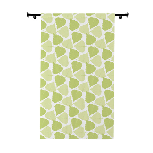 Birch Leaves - Botanical Print Window Curtain - Bright Green Design for Natural Vibe