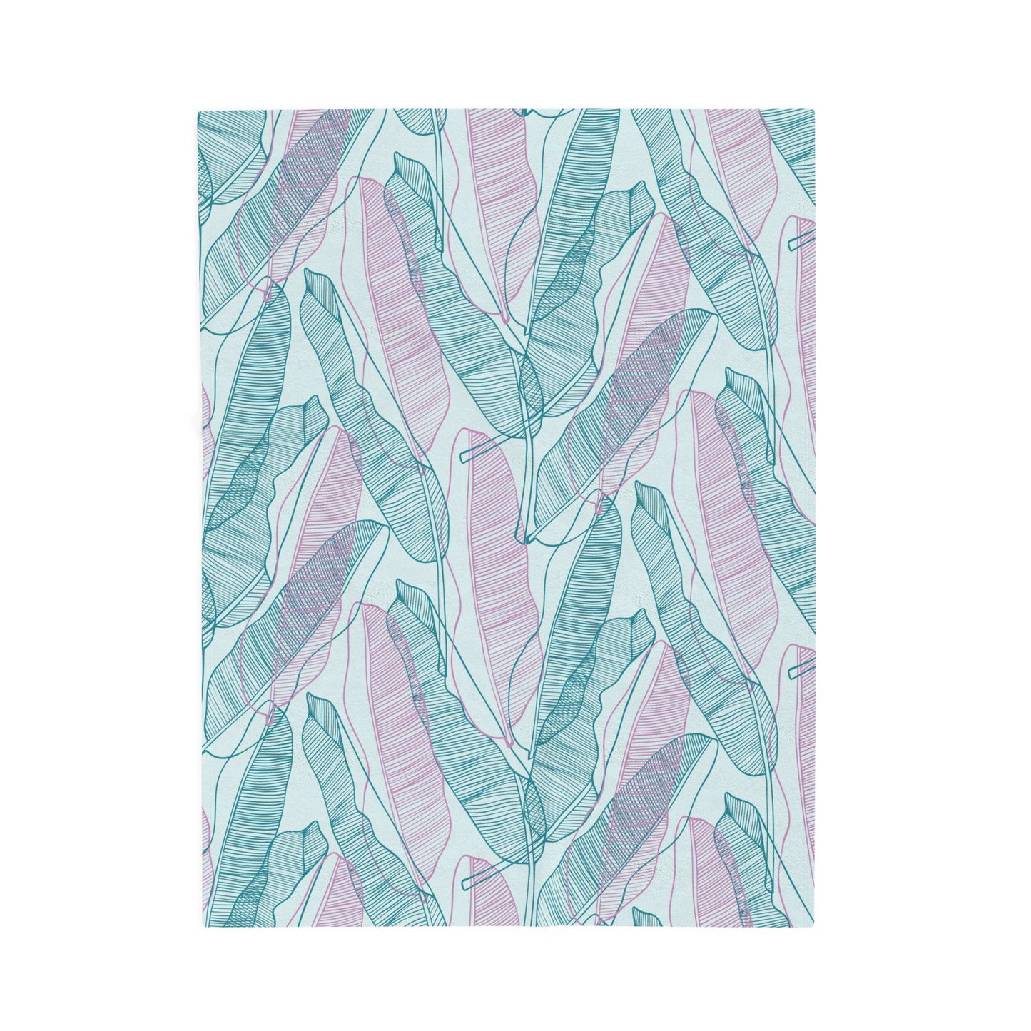 Cozy Green Botanical Velveteen Plush Blanket