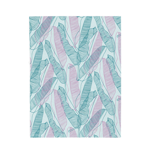 Cozy Green Botanical Velveteen Plush Blanket