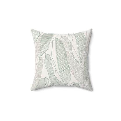 Tropical Leaves Pillow  - Home decor - Sand and Sage Green - Gifting