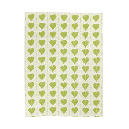 Cozy Green Botanical Velveteen Plush Blanket
