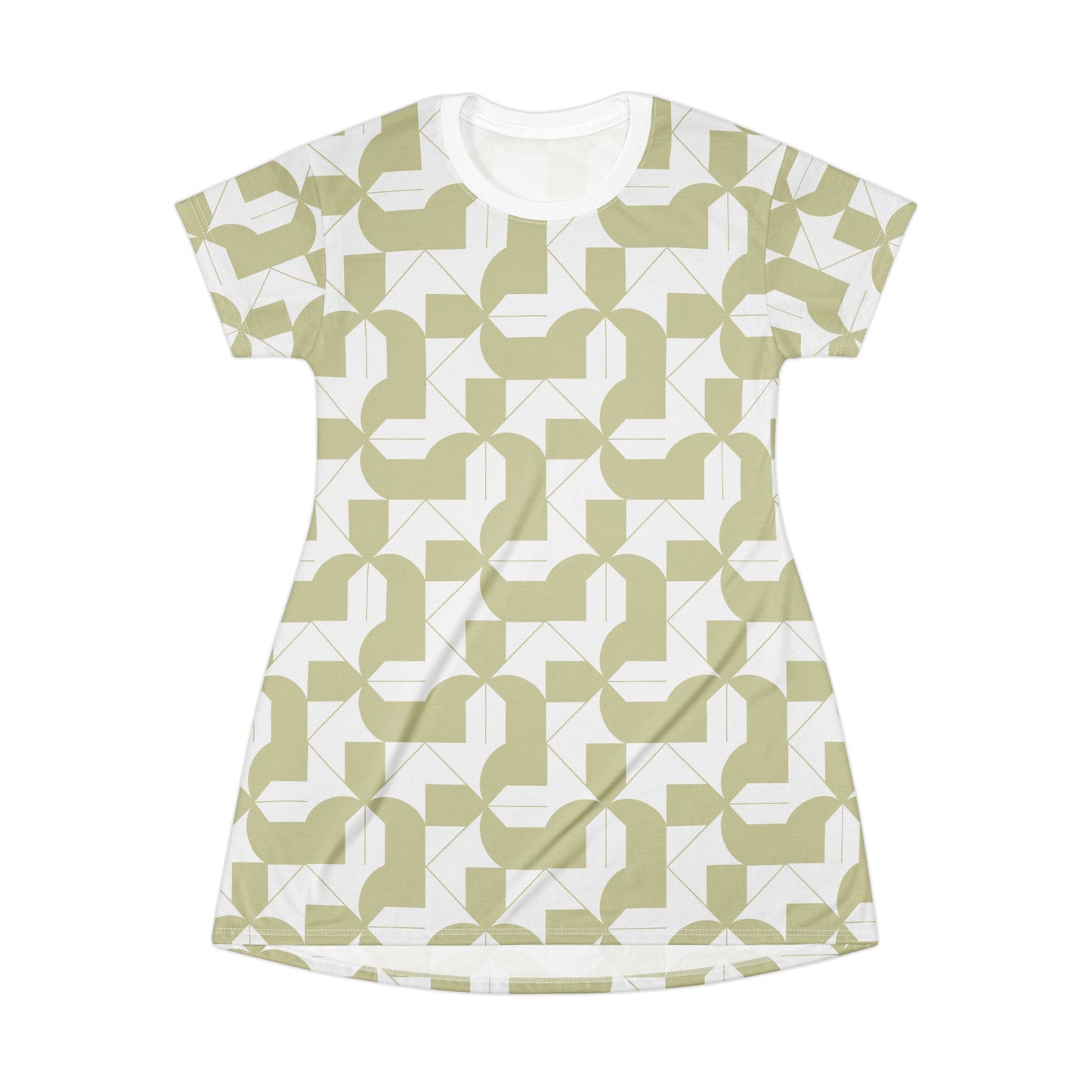Modern Maze Sage T-Shirt Dress