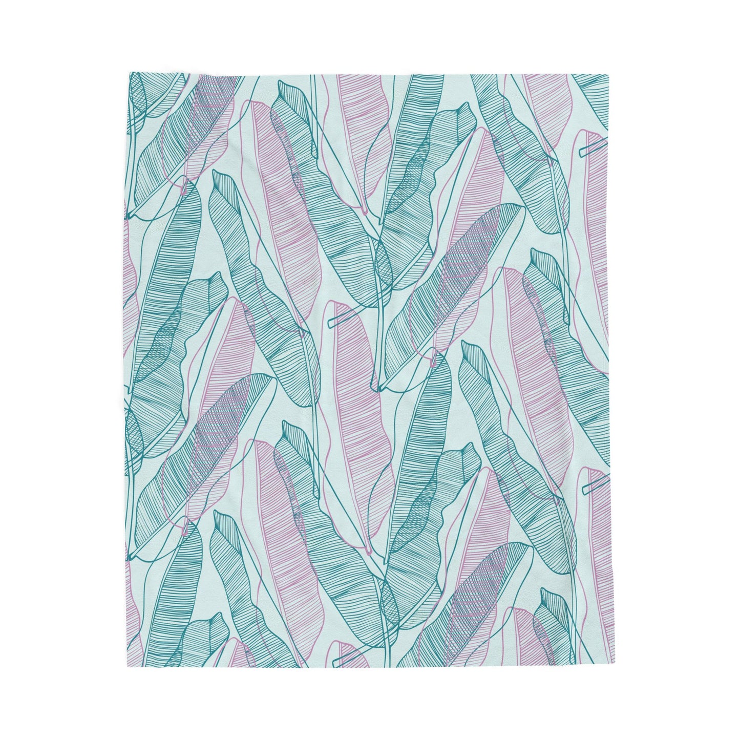 Cozy Green Botanical Velveteen Plush Blanket