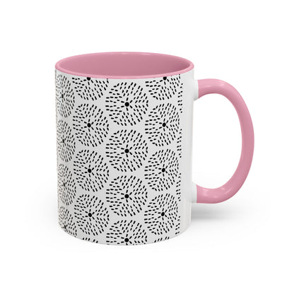 Geometric Dandelion Ink Stylized Mug, 11oz - Minimalistic and Elegant Design