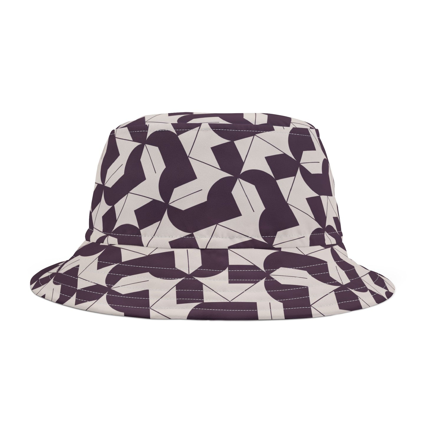 Modern Maze Bucket Hat - Deep Purple, Perfect for Summer Adventures