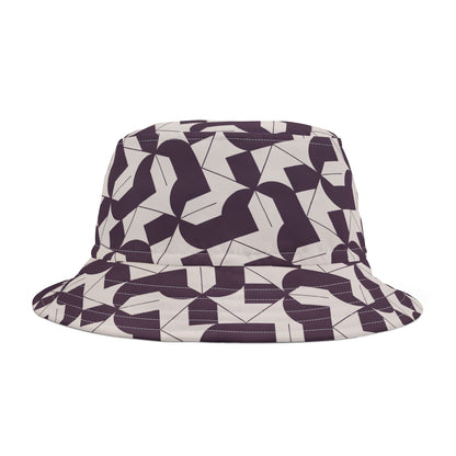 Modern Maze Bucket Hat - Deep Purple, Perfect for Summer Adventures