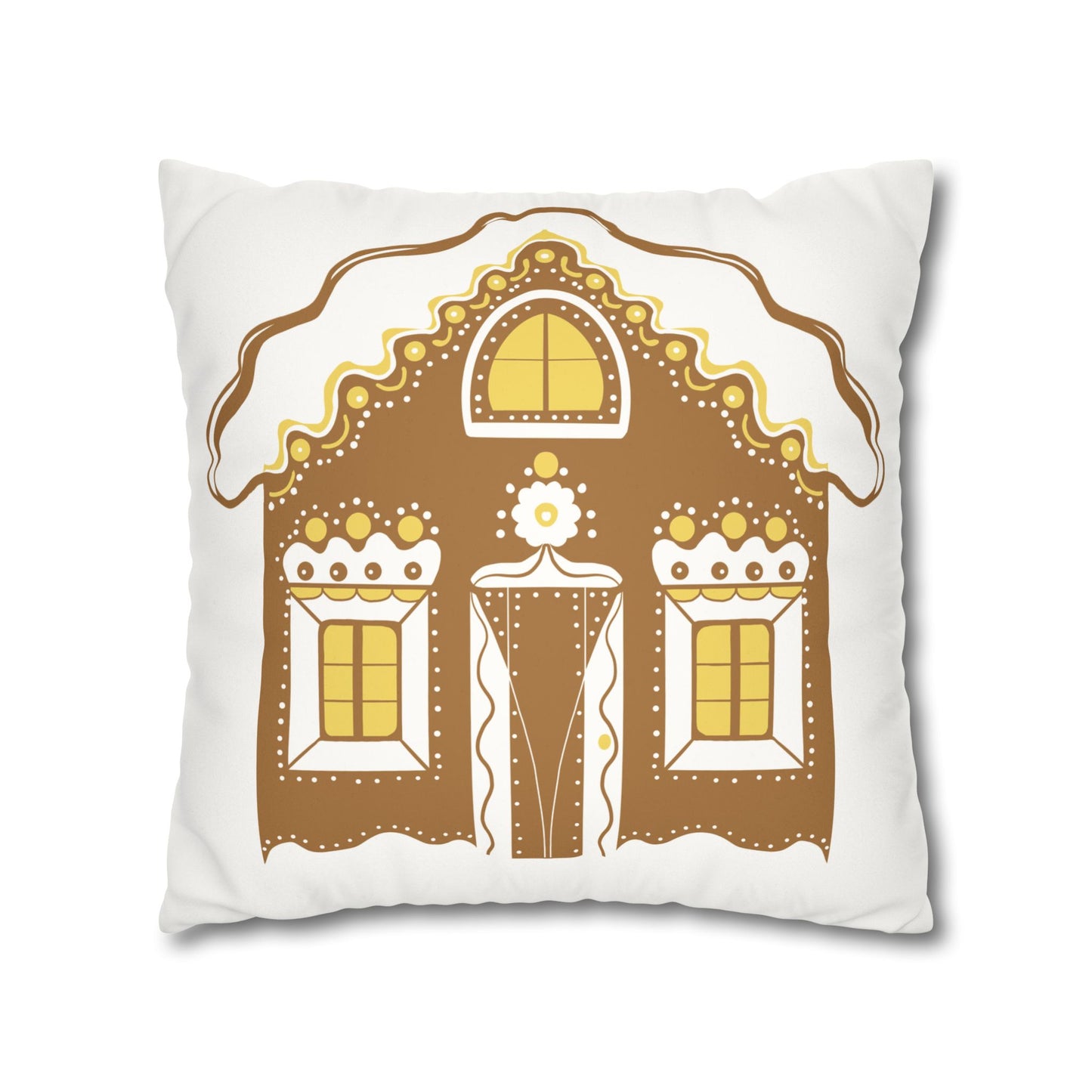 Gingerbread House Pillowcase, Cozy Home Decor, Christmas Gift, Winter Decoration, Holiday Throw Pillow