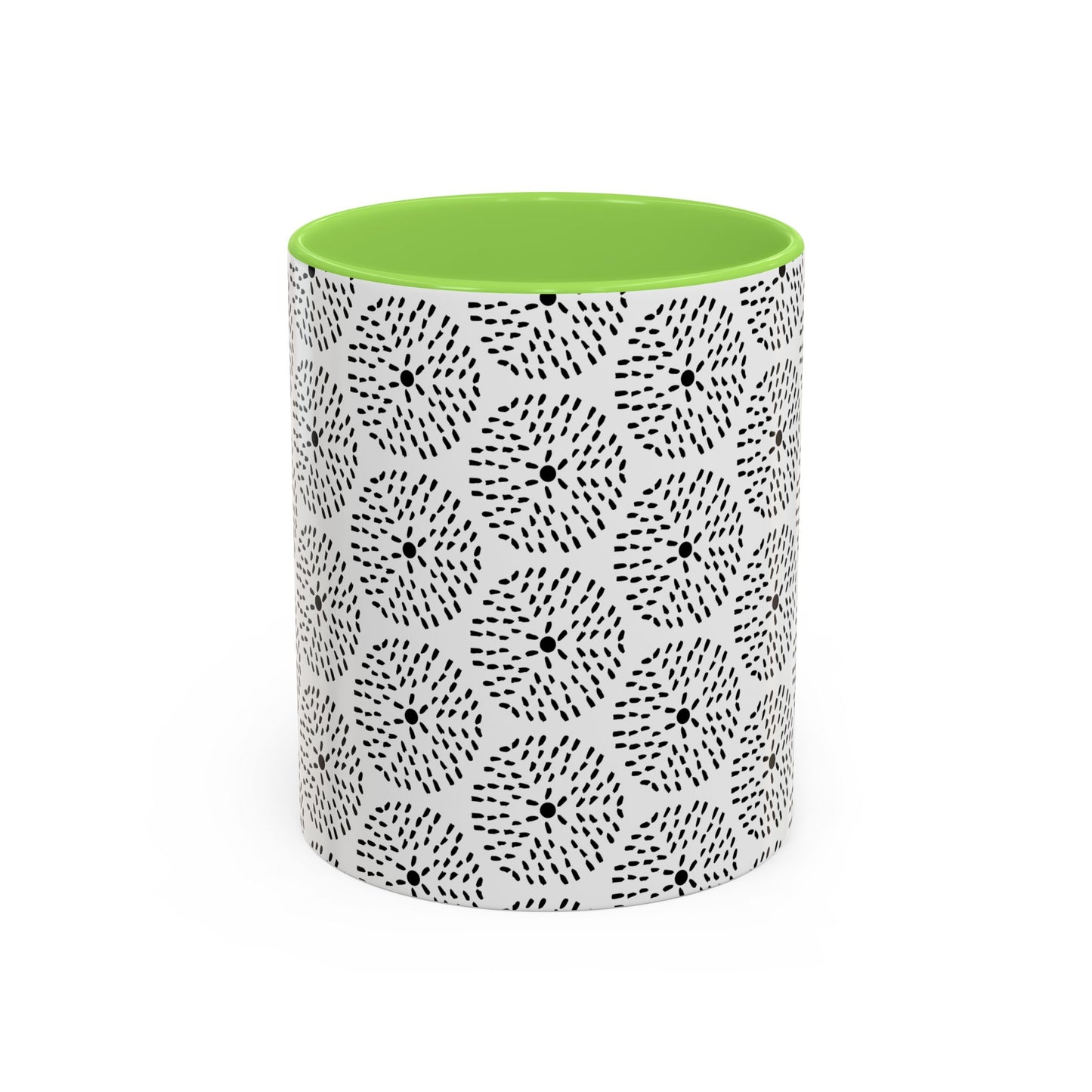 Geometric Dandelion Ink Stylized Mug, 11oz - Minimalistic and Elegant Design