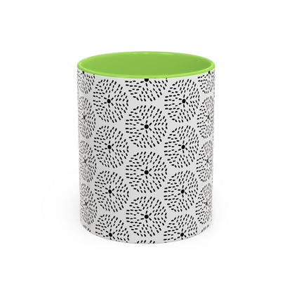 Geometric Dandelion Ink Stylized Mug, 11oz - Minimalistic and Elegant Design