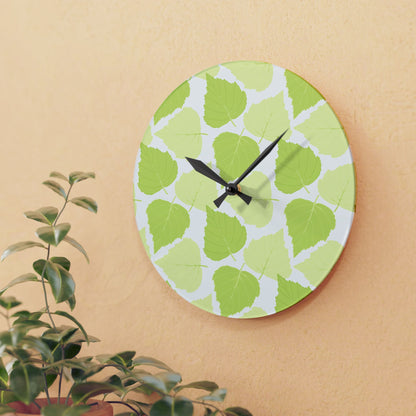 Birch Leaves - Wall Clock -Modern Greenery -Stylish Home Decor for Nature Lovers