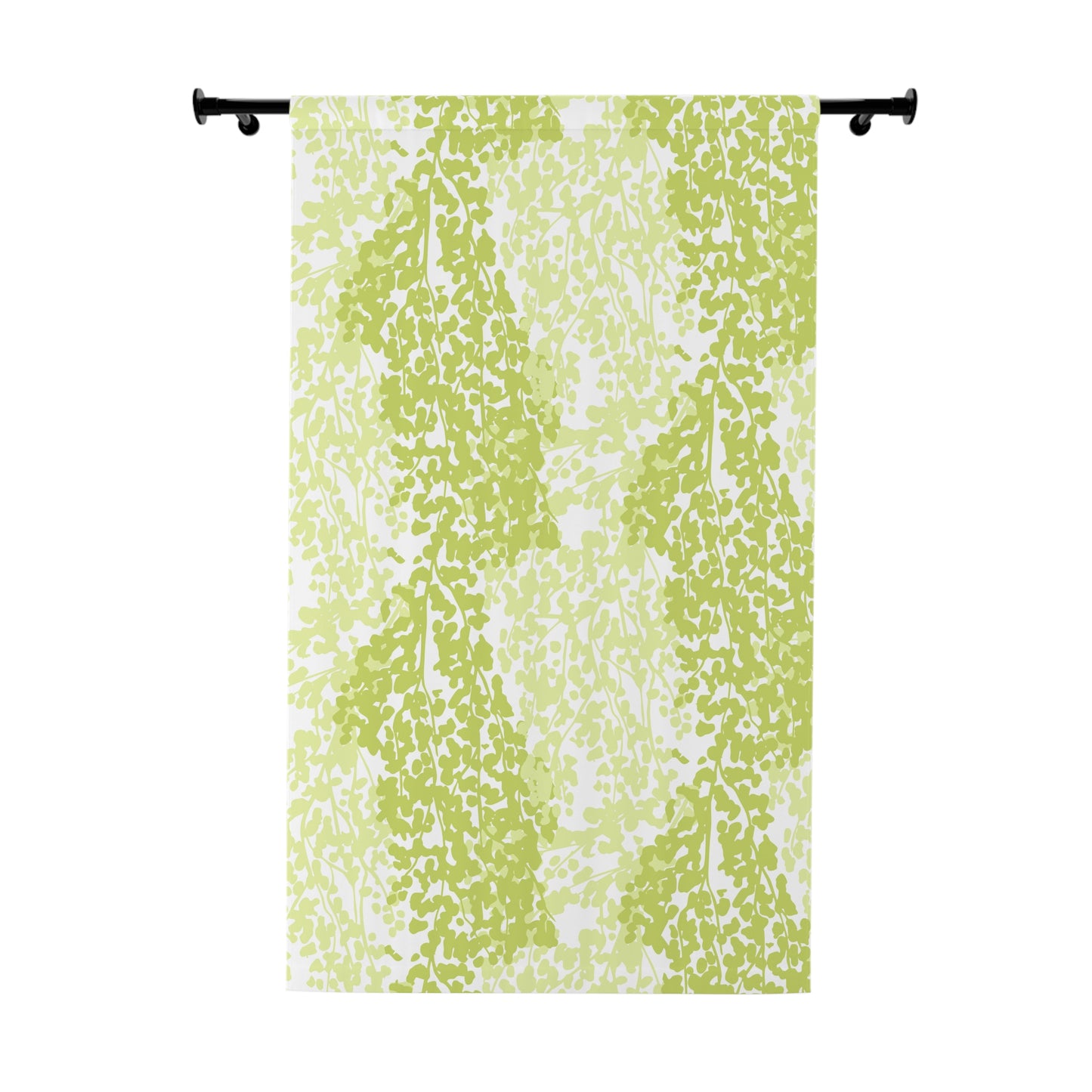 Weeping Birch - Botanical Print Window Curtain - Bright Green Leafy Design for Natural Vibe