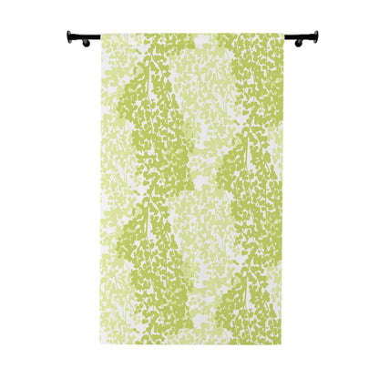Weeping Birch - Botanical Print Window Curtain - Bright Green Leafy Design for Natural Vibe