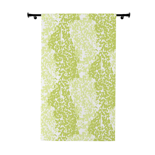 Weeping Birch - Botanical Print Window Curtain - Bright Green Leafy Design for Natural Vibe