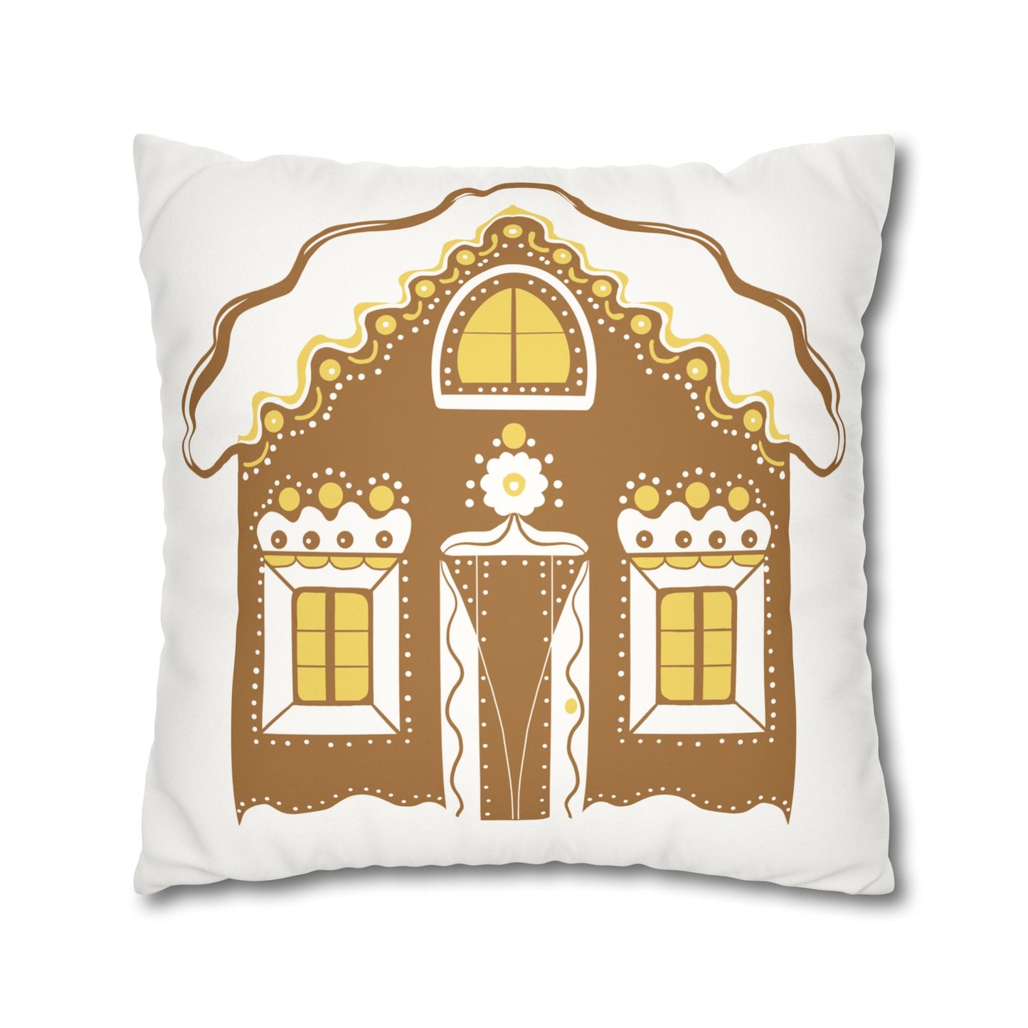 Gingerbread House Pillowcase, Cozy Home Decor, Christmas Gift, Winter Decoration, Holiday Throw Pillow