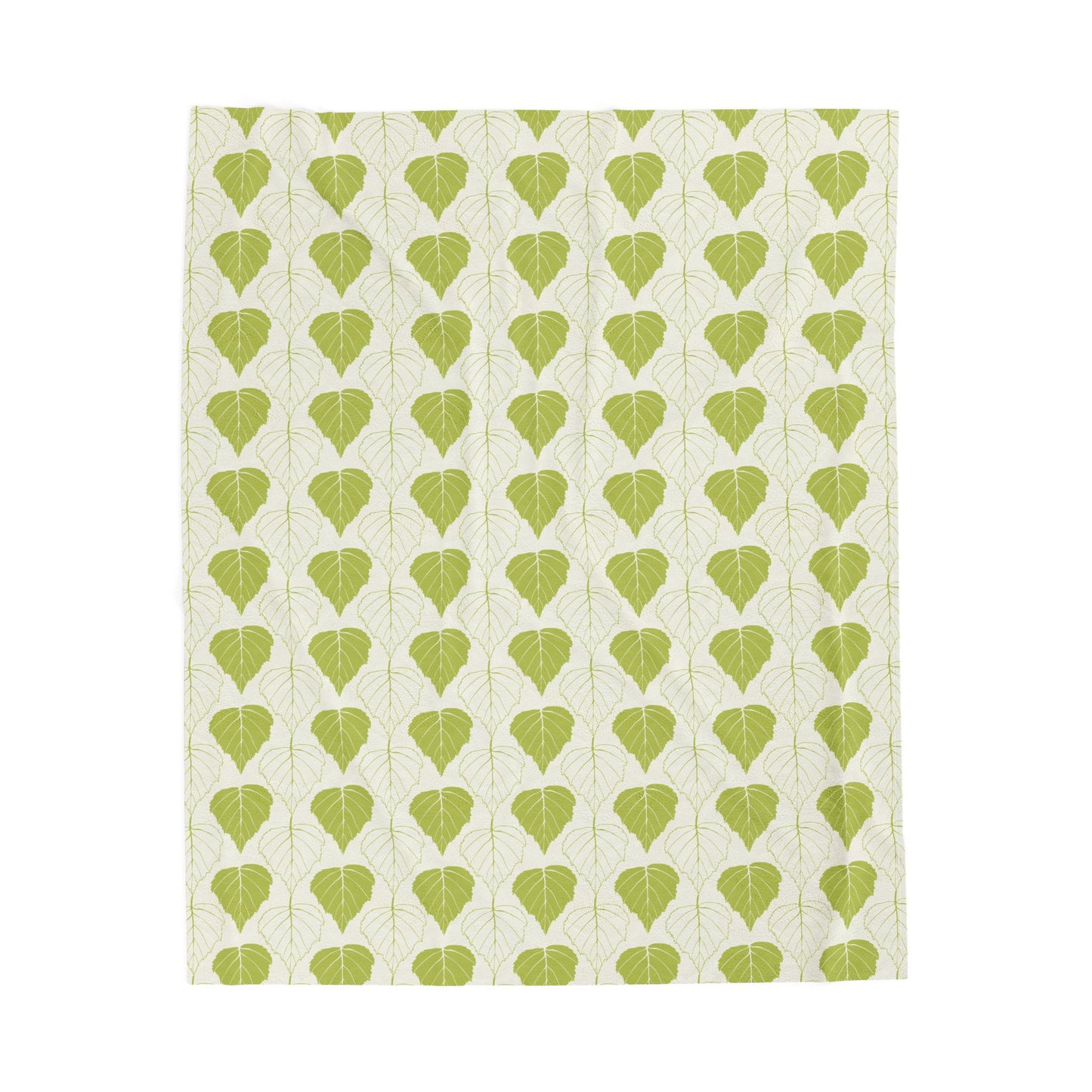 Cozy Green Botanical Velveteen Plush Blanket