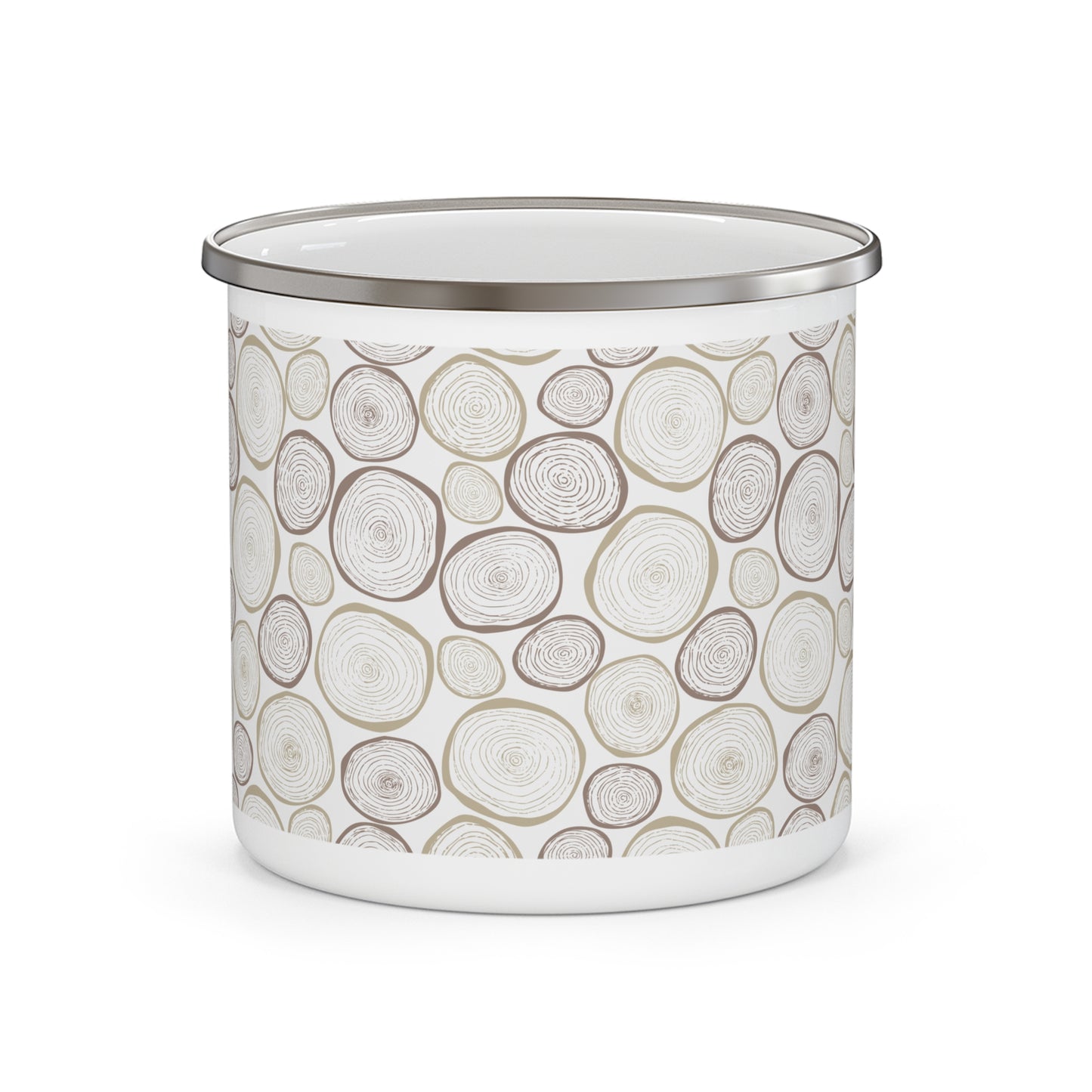 Tree Cut, Nature-Inspired Enamel Camping Mug for Outdoor Lovers