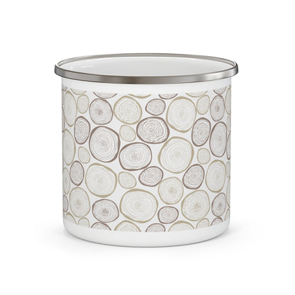 Tree Cut, Nature-Inspired Enamel Camping Mug for Outdoor Lovers