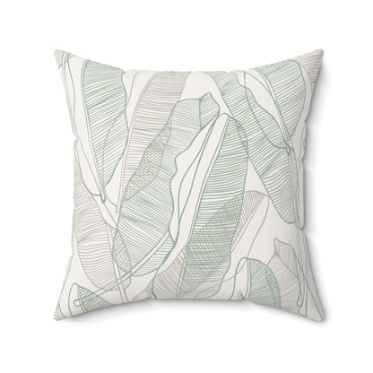 Tropical Leaves Pillow  - Home decor - Sand and Sage Green - Gifting